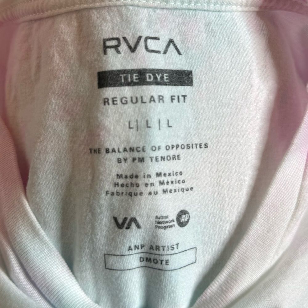 RVCA Regular Fit Tie Dye Skull Shirt size Large - Picture 4 of 4